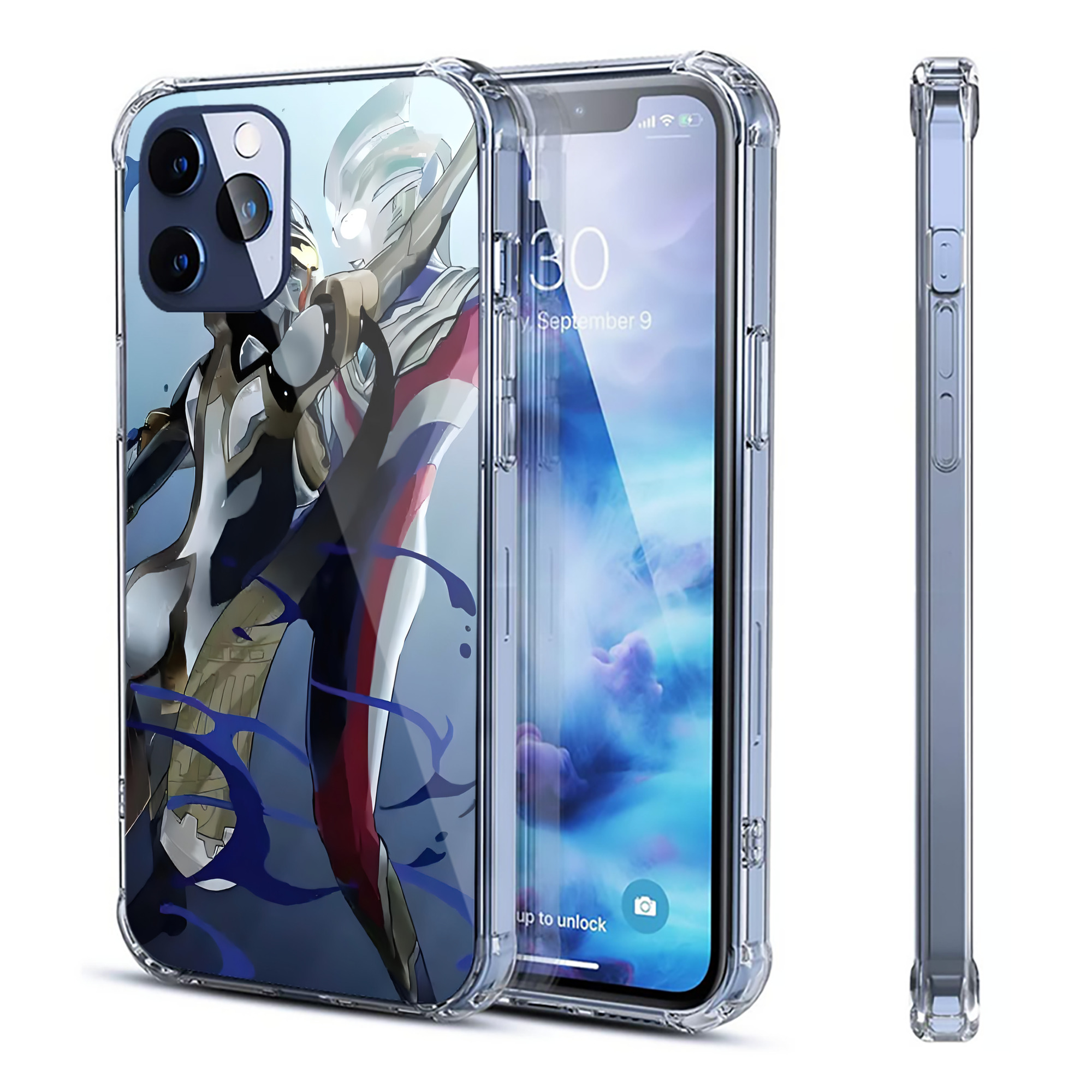 （画像用） ウルトラマン Ultraman 【iPhone 12シリーズ対応】透明スマホケース（クリアソフトケース）